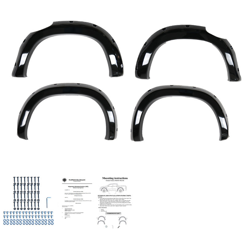 OneWay, Fender Flares-sats, glanssvart, Passar till Mercedes X-Class W470 (2017-), 4 delar