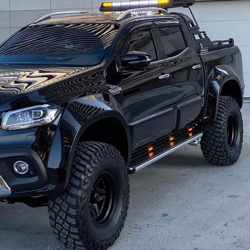OneWay, lokasuojan levennyslevyjen sarja, kiiltävän musta, sopii Mercedes X-Class W470 (2017-), Jumbo – 4 osaa