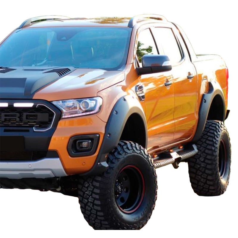 OneWay, lokasuojan levennyslevyjen sarja, mattamusta, sopii Ford Ranger T8 (2019-2022), 'Robust Design' – 4 osaa