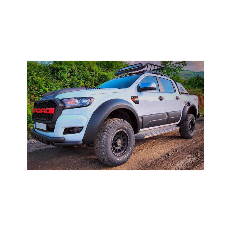 OneWay, lokasuojan levennyslevyjen sarja, ABS-muovi, mattamusta, sopii Ford Ranger T6/T7/T8 2012-2022, 4 osaa