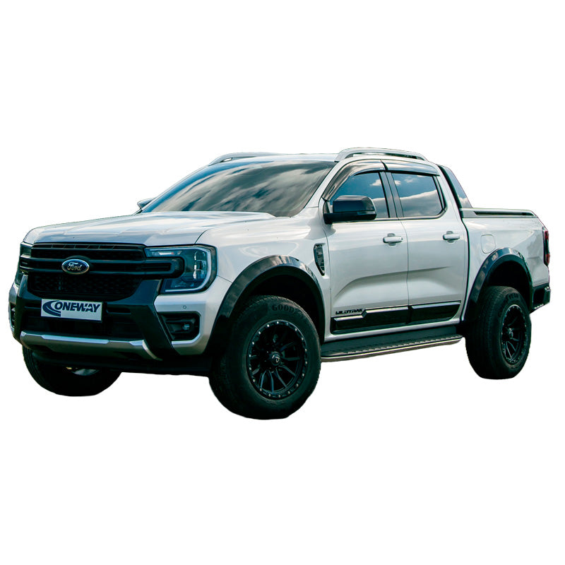 OneWay, lokasuojan levennyslevyt, mattamusta, sopii Ford Ranger T9 2022-, 4-osainen sarja