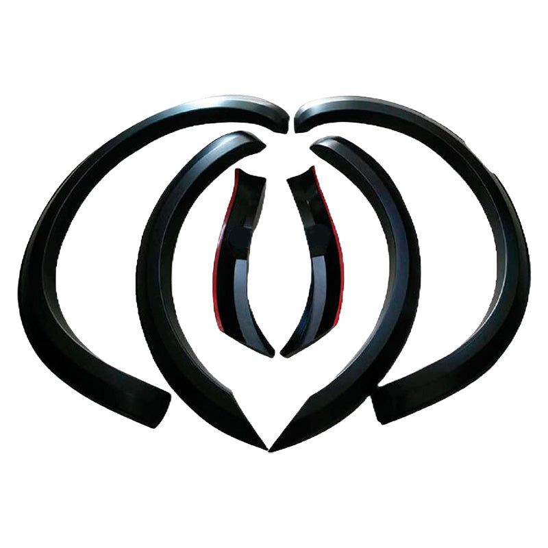 OneWay, lokasuojan levennysosat, matta musta, sopii Ford Ranger T6/T7 2012-2019, 6-osainen sarja