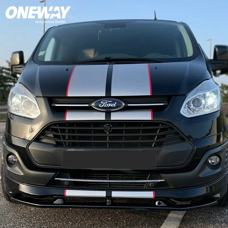 OneWay, frontspoiler, blank svart, Passar till Ford Transit Custom MK1 Sportline (2012-2023)