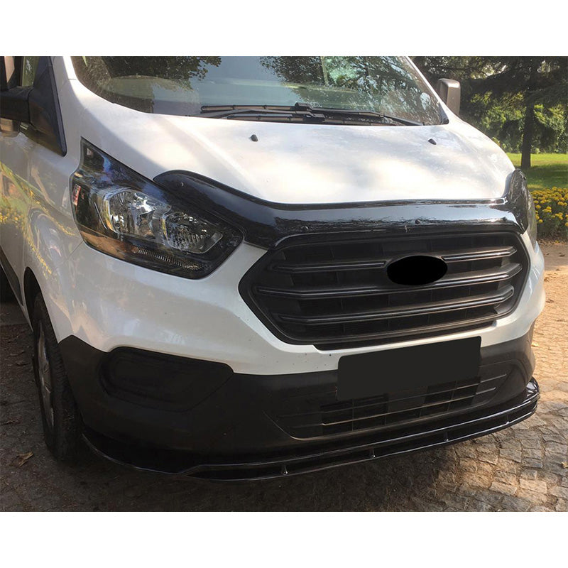 OneWay, frontspoiler, blank svart, Passar till Ford Transit Custom MK1 Facelift 2018-2023, 2-delad sats