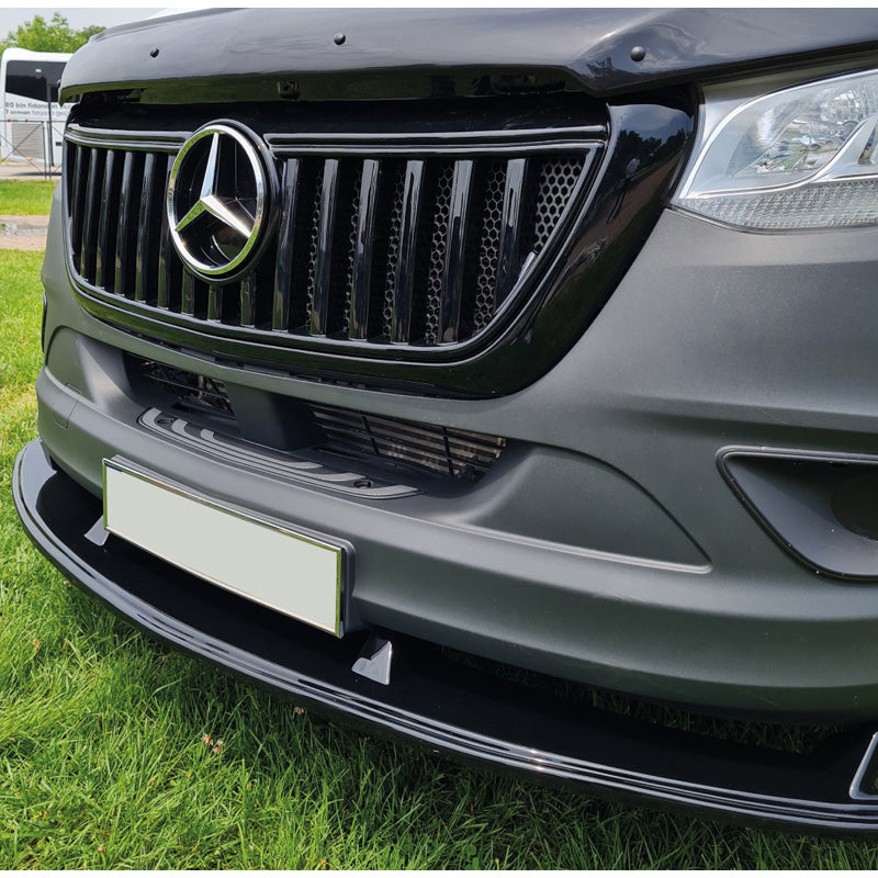 OneWay, etuspoileri, kiiltävän musta, sopii Mercedes Sprinter W907 (2018-), ’Urheilullinen muotoilu’