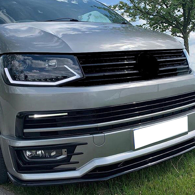 OneWay, frontspoiler, blank svart, Passar till Volkswagen Transporter T6 Sportline (2015-2019)