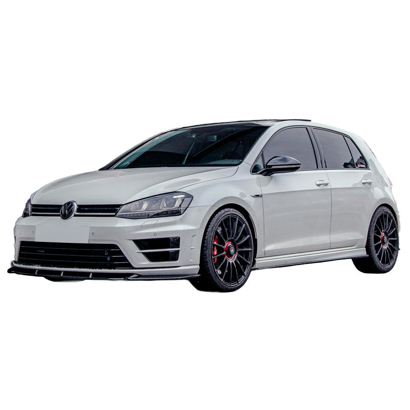 OneWay, etupuskurin spoileri kiiltävän musta, sopii Volkswagen Golf VII HB/Variant R/R Line 2013-2016, Version 2