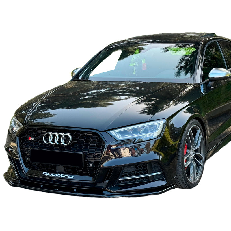 OneWay, Frontspoiler, Glansig svart, Passar till Audi S3 8V Sedan (2016-2020)