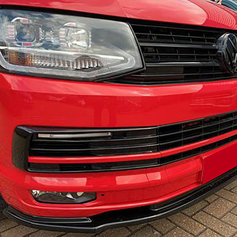 OneWay, Frontspoiler, Glanssvart, Passar till Volkswagen Transporter T6 (2015-2019), Version 2