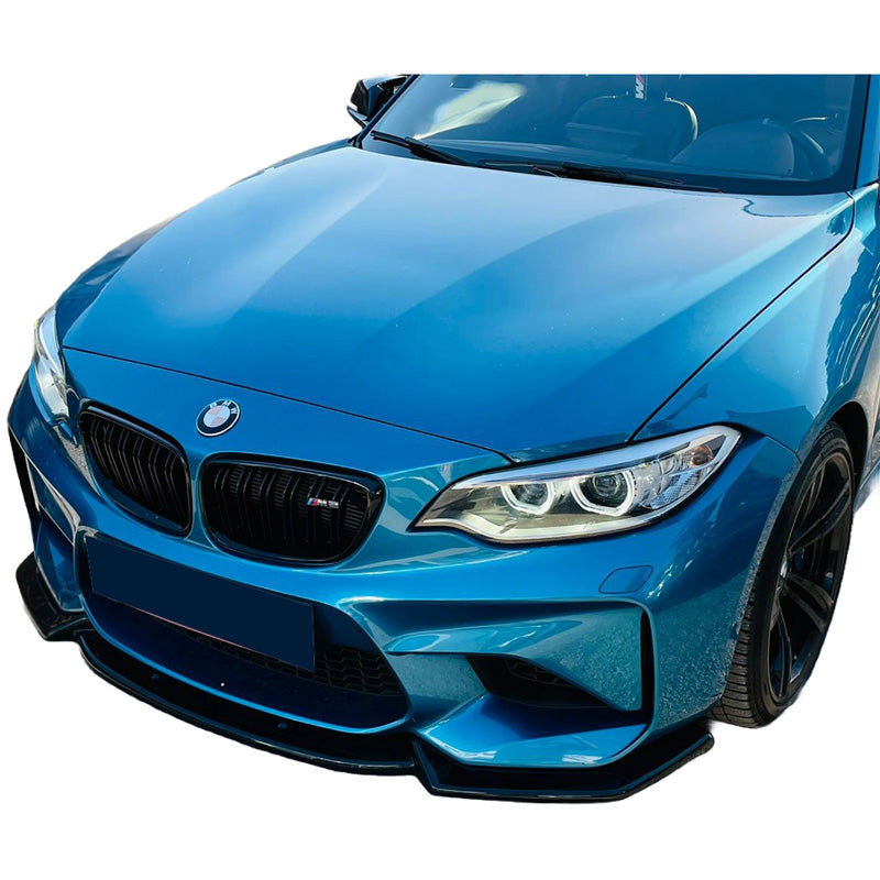OneWay, frontspoiler, blank svart, passar till BMW M2 F87 (2016-2020)