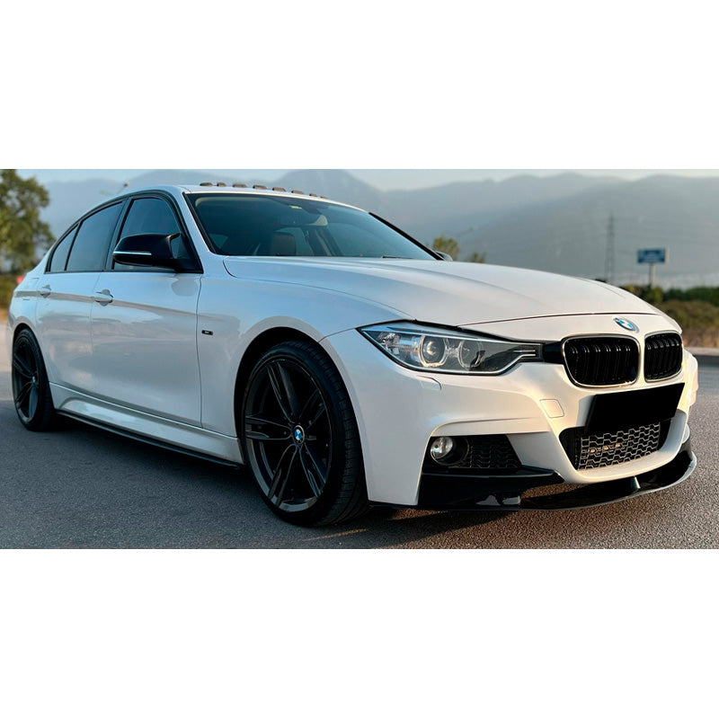OneWay, frontspoiler, blank svart, passar till BMW 3-Series F30 M-Pack (2012-2019), 3-delat set