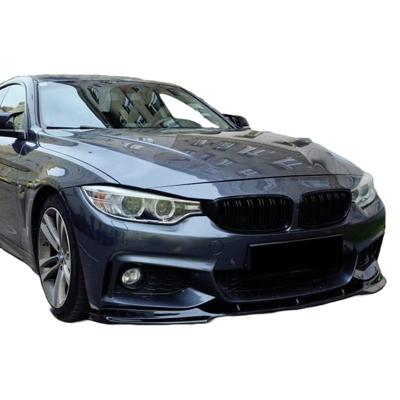 OneWay, frontspoiler, blank svart, passar till BMW 4-Series F32/F33/F36 M-Pack 2013-2019, ABE TÜV-godkänd