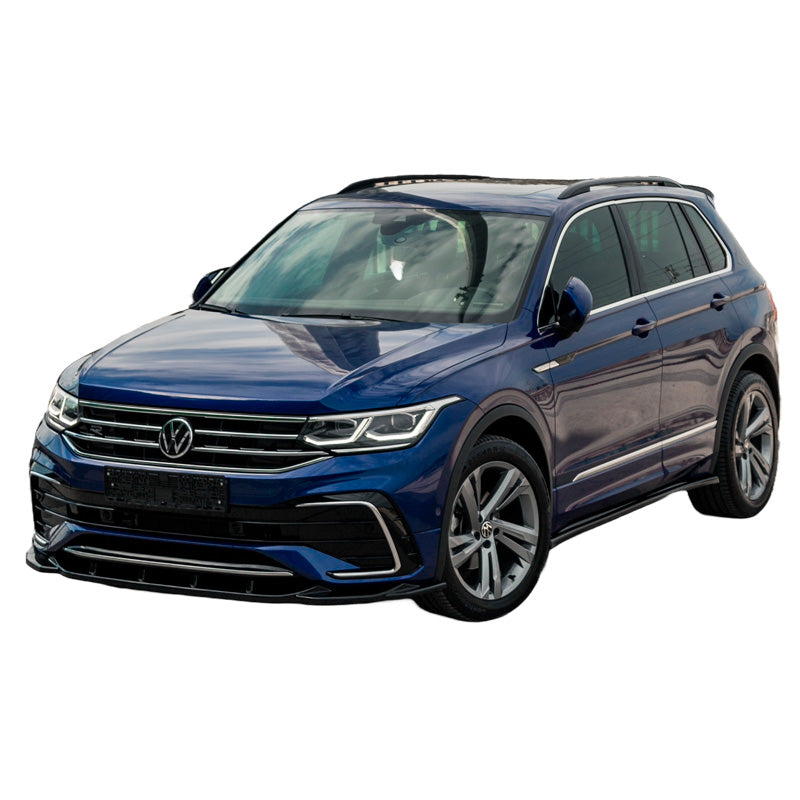 OneWay, frontspoiler, glanssvart, passar till Volkswagen Tiguan II R/R-Line Facelift 2020-2024, ABE TÜV-godkänd