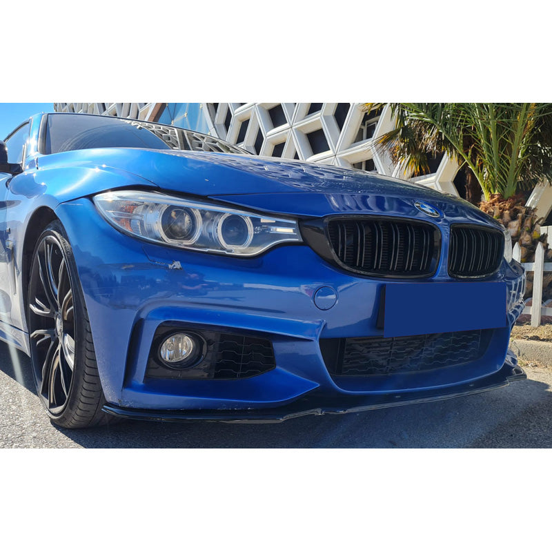 OneWay, frontspoiler, glanssvart, passar till BMW 4-Series F32/F33/F36 M-Pack (2013-2019), Version 2