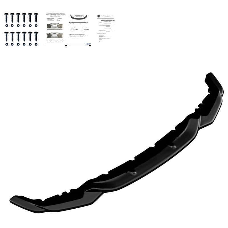 OneWay, frontspoiler, glanssvart, passar till BMW M2 F87 2016-2020, Version 2