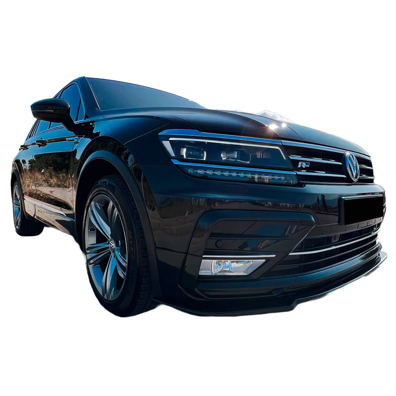 OneWay, frontspoiler, glanssvart, passar till Volkswagen Tiguan II R-Line 2016-2020 inkl. Allspace