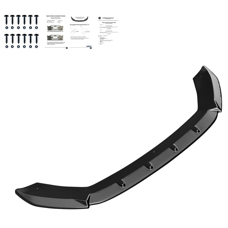 OneWay, Frontspoiler, Glanssvart, Passar till Seat Leon (5F) HB/SC/ST FR/Cupra 2013-2016