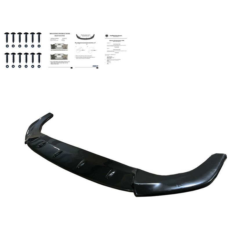 OneWay, etuspoileri, kiiltävä musta, sopii Volkswagen Golf VIII HB/Variant GTI/GTE/R Line 2020-, Version 2