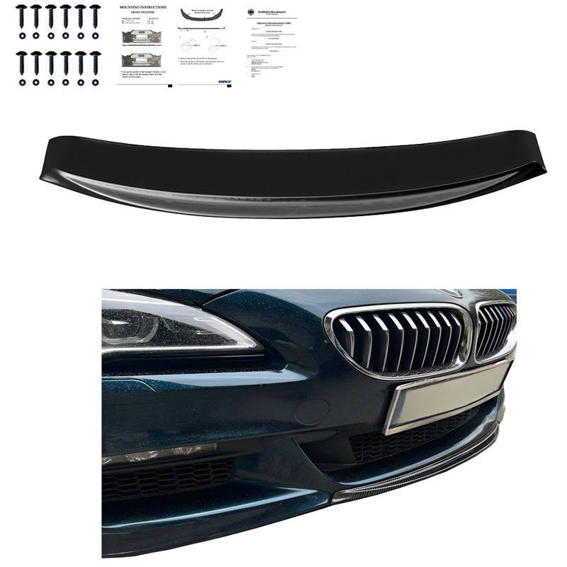 OneWay, etuspoileri, kiiltävä musta, sopii BMW 6-Series F06/F12/F13 Facelift M-Pack (2013-2018), Version 2