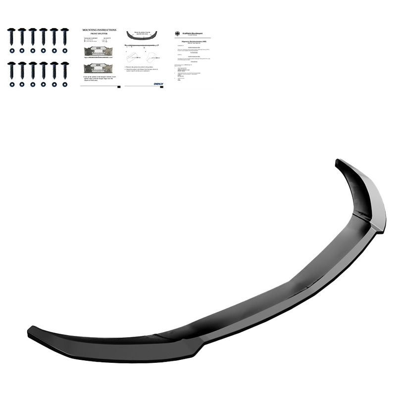 OneWay, Frontspoiler, Glanssvart, Passar till Mercedes A-Class W176 AMG-Line Facelift (2015-2018)