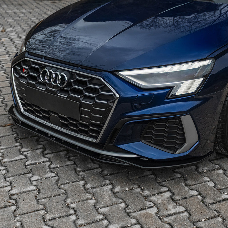 OneWay, etuspoileri, kiiltävän musta, sopii Audi A3 S-Line/S3 8Y (2020-), 'Sporty Design'