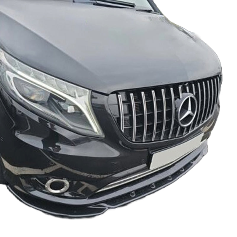 OneWay, etuspoileri, kiiltävän musta, sopii Mercedes Vito W447 (2014-), ABE TÜV-hyväksytty