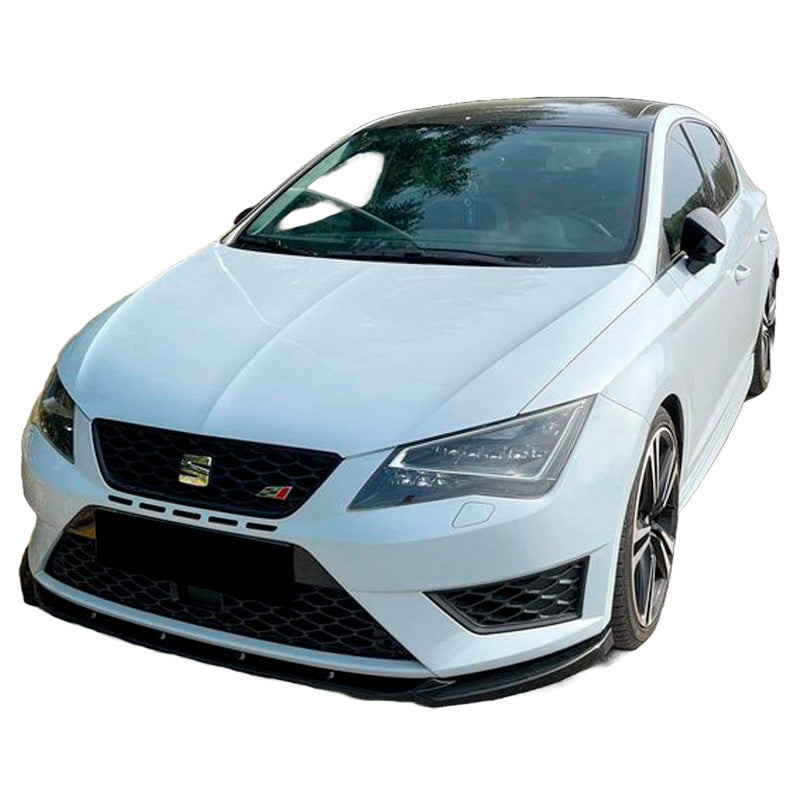 OneWay, Frontspoiler, blank svart, Passar till Seat Leon (5F) HB/SC/ST FR/Cupra 2013-2016, Version 2