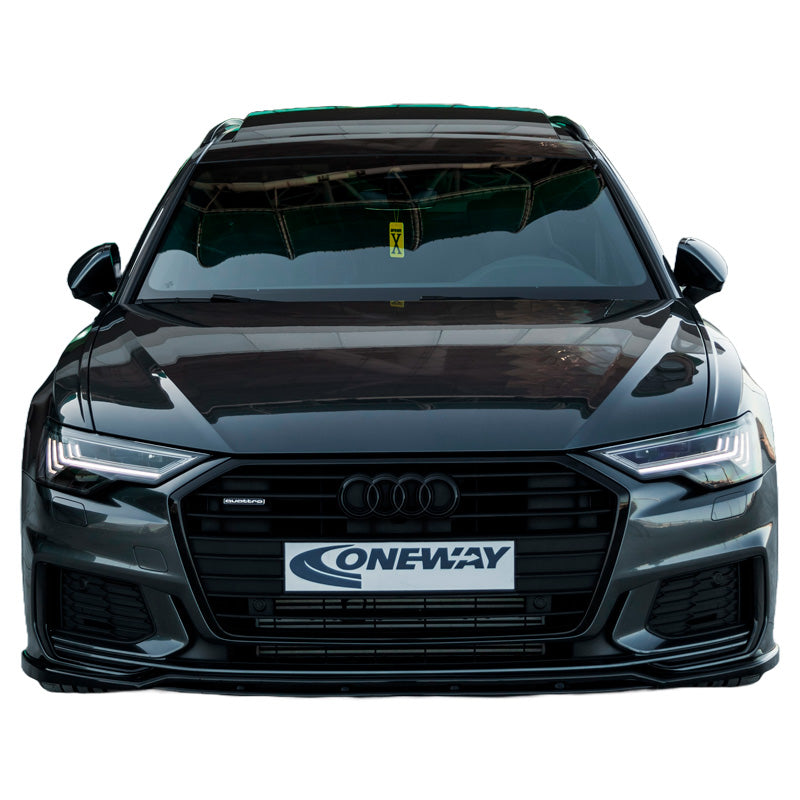 OneWay, etuspoileri, kiiltävän musta, sopii Audi A6 S-Line/S6 C8 (Sedan/Avant) 2018-, Version 2