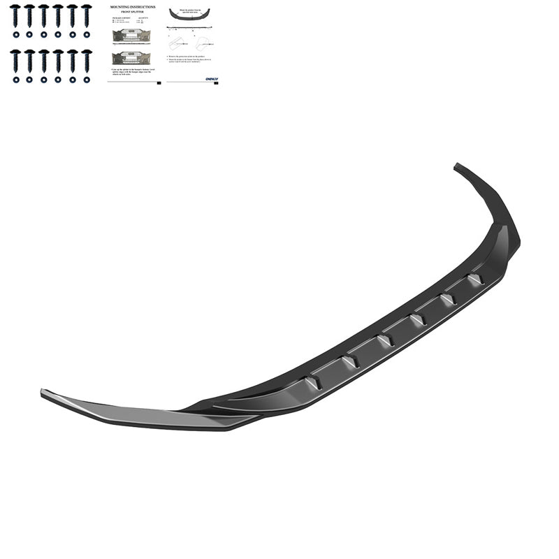 OneWay, etuspoileri, kiiltävän musta, sopii Audi A3 (8Y) Sedan/Sportback 2020-2024, ilman S-Line/S3/RS3