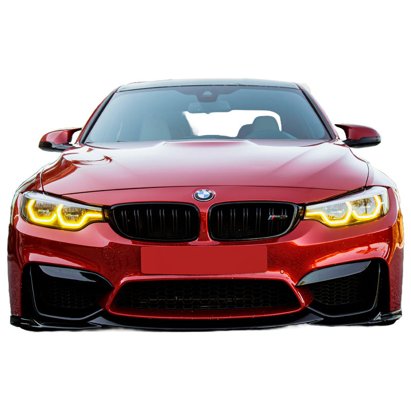 OneWay, etuläpät, kiiltävän musta, sopii BMW M3 F80 (2014-2018) & M4 F82 (2014-2021) – 4 osaa