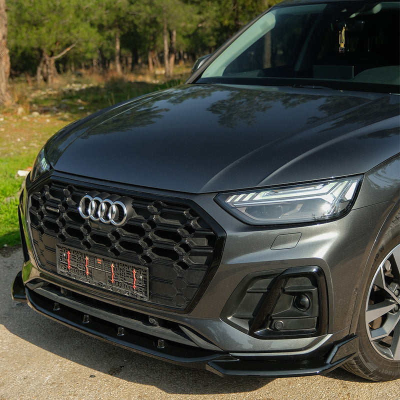 OneWay, Frontspoiler, Glanssvart ABS-plast, Passar till Audi SQ5 / Q5 S-Line (FY) Facelift 2020-2024