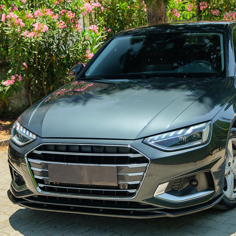 OneWay, etuspoileri, kiiltävän musta, sopii Audi A4 (B9) Sedan/Avant Facelift (2019-2024) ei S4/S-Line
