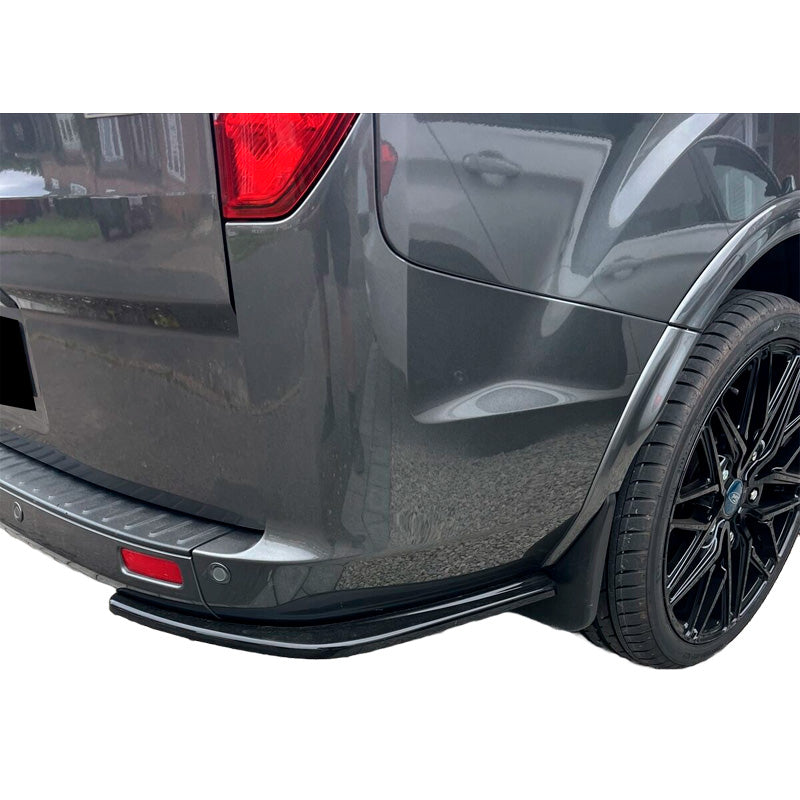 OneWay, Bakre stötfångarsplitters, högglanssvart, Passar till Ford Transit Custom MK1 Facelift (2018-2023)