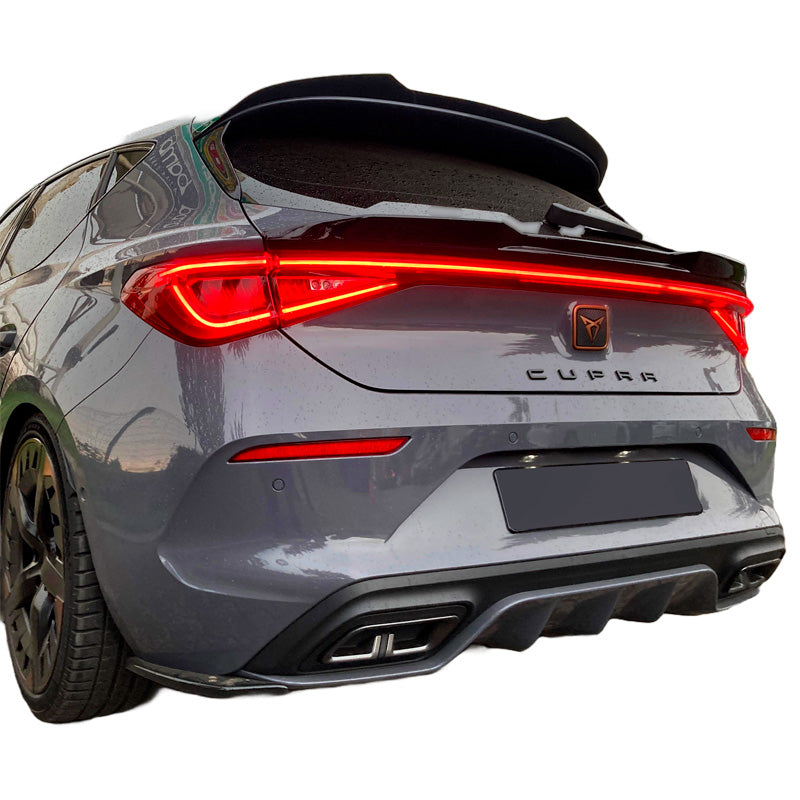 OneWay, Bakre stötfångares sidolister, Högblankt svart, Passar till Cupra Leon HB 2020-, 2 st. set