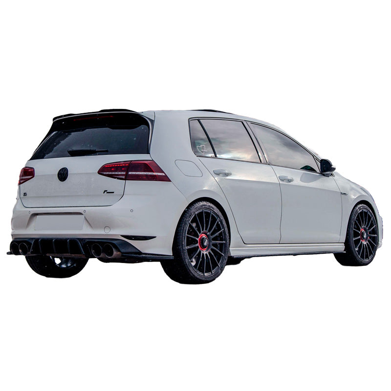 OneWay, Bakre stötfångares sidolister, Version 3, Högblankt svart, Passar till Volkswagen Golf VII HB R (2013-2016), 2-delat set