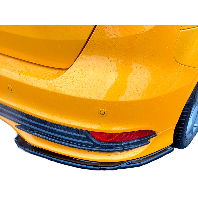 OneWay, Bakre stötfångarsplitters, Högblankt svart, Passar till Ford Focus ST MK3 Facelift (2015-2018), 2 st. set