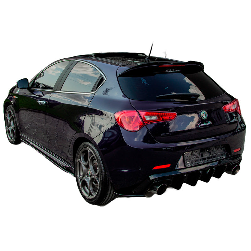 OneWay, Splitters för bakre stötfångare, glansig svart, passar till Alfa Romeo Giulietta 2010-2020, 2-delat set