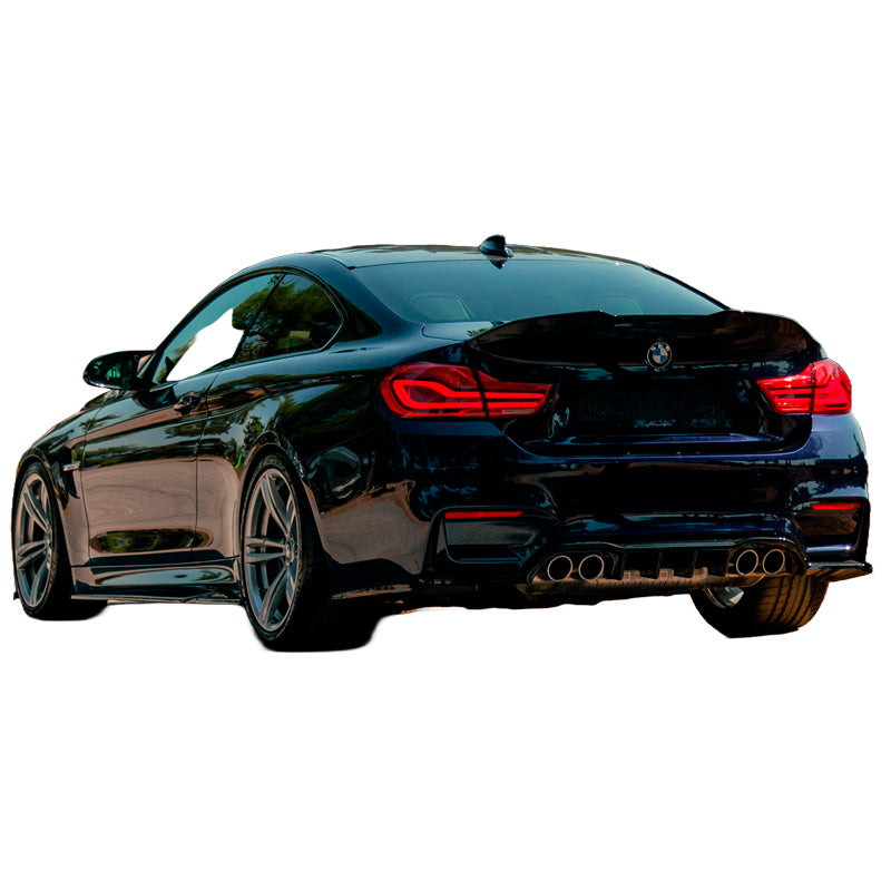 OneWay, Splitters för bakre stötfångare, högblank svart, passar till BMW M4 F82 2014-2021, 'Sporty Design'