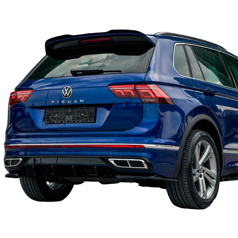 OneWay, takapuskuriin asennettavat splitterit, kiiltävä musta, sopii Volkswagen Tiguan II R-Line Facelift (2020-2024)