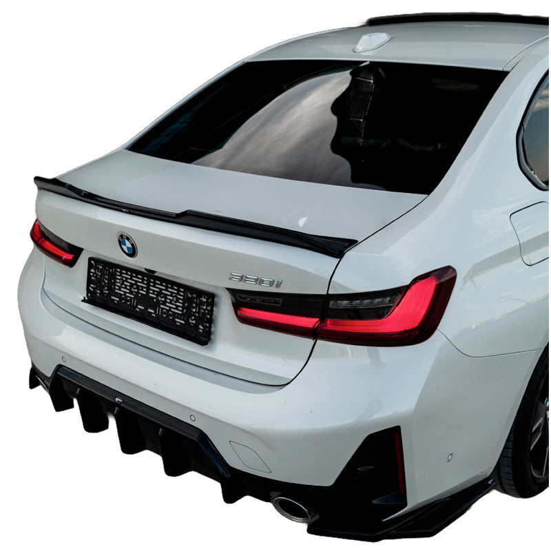 OneWay, takapuskuriin asennettavat sivusplitterit, kiiltävä musta, sopii BMW 3-Series G20/G21 M-Pack Facelift (2022-), 2 kpl:n sarja