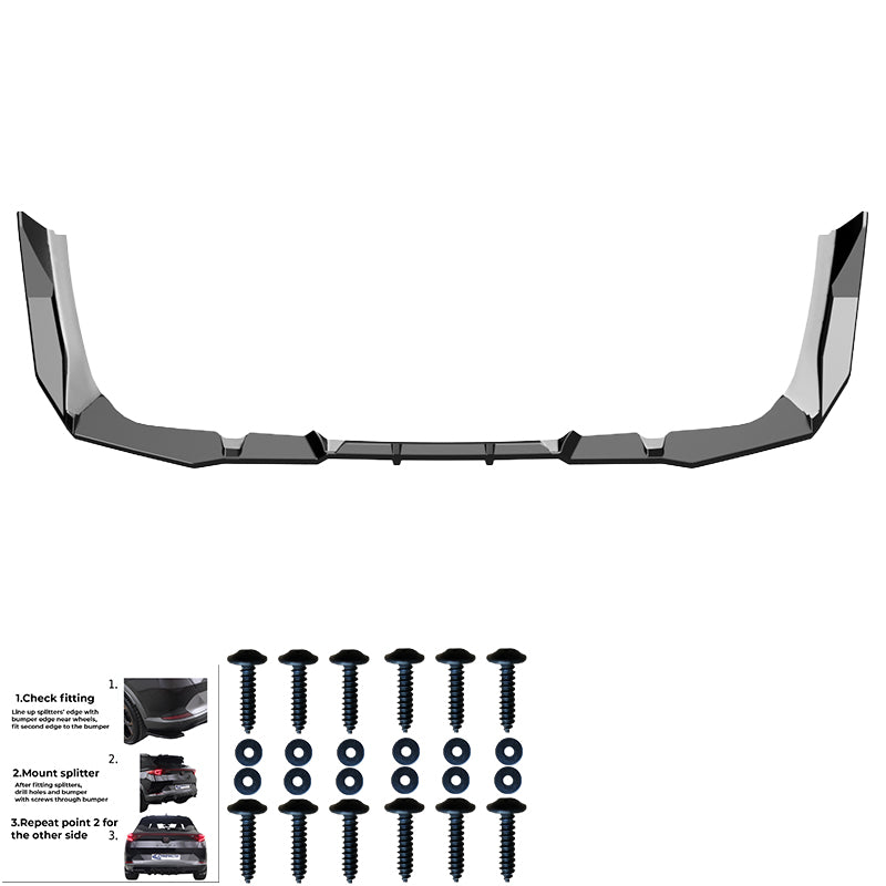 OneWay, Underlæbe, bag, Blank sort, passer til BMW 5-Serie G60/G61 Sedan/Touring M-Pack (2023-), inkl. i5
