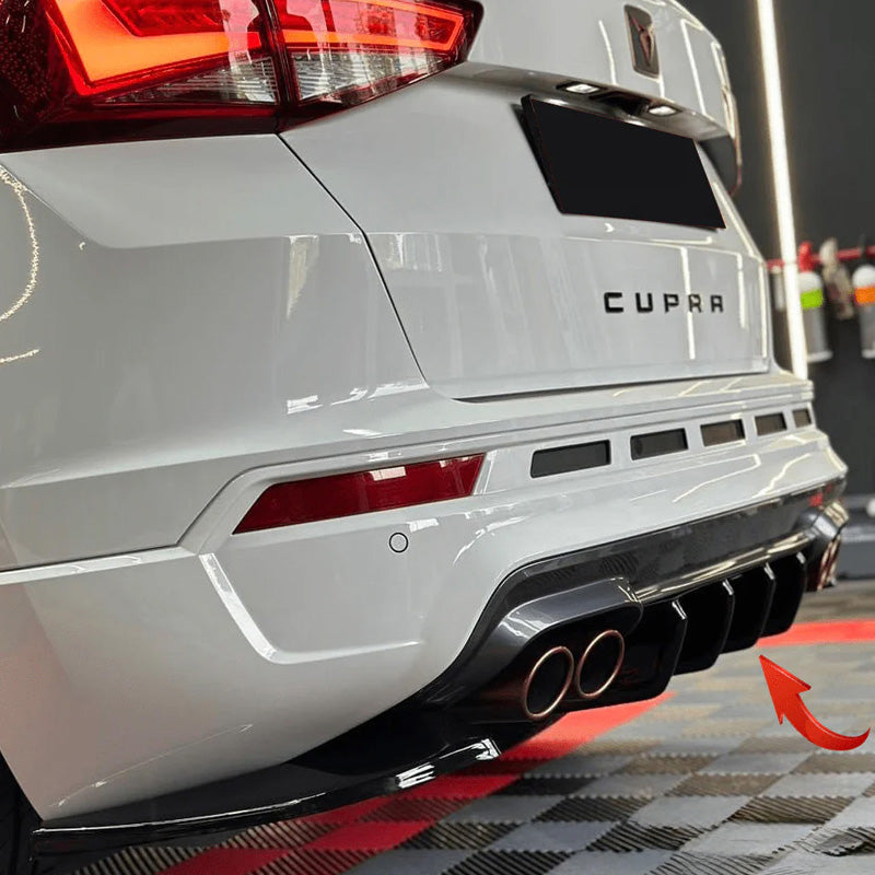 OneWay, takapuskuriin asennettava diffuusori, musta kiiltävä, sopii Cupra Ateca 2018-, 'Sporttinen muotoilu'