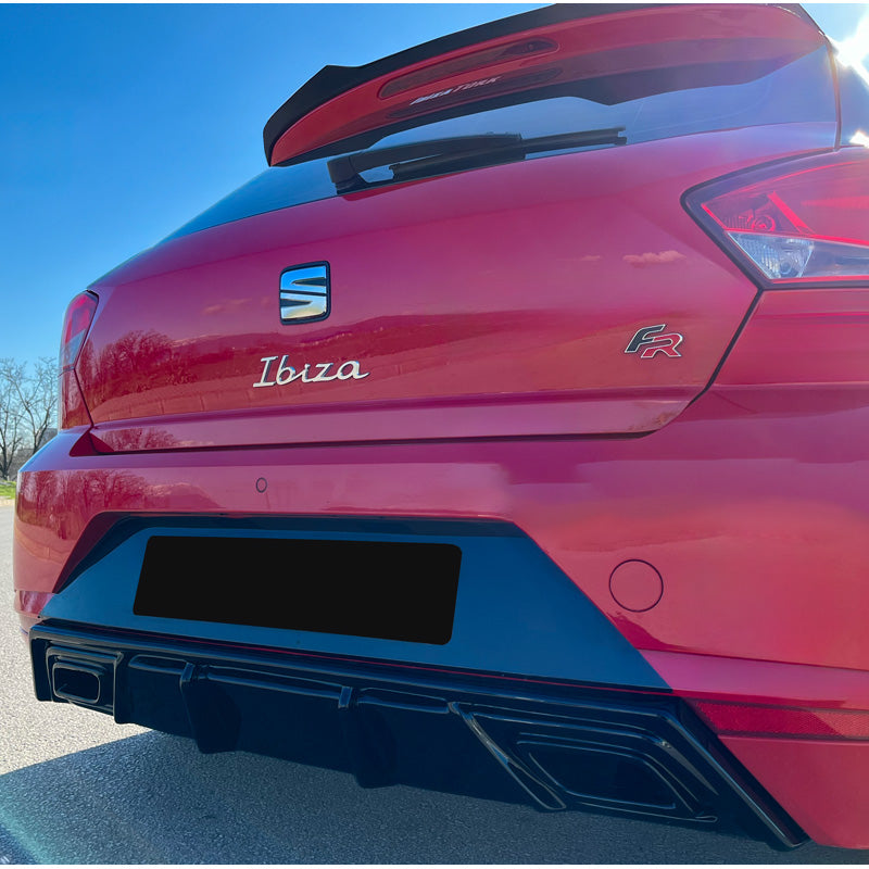 OneWay, takapuskuriin asennettava diffuusori, kiiltävä musta, sopii Seat Ibiza (6F) 2017- mukaan lukien FR