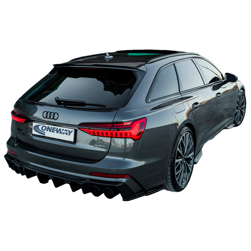 OneWay, takapuskurin diffuusori, kiiltävä musta, sopii Audi A6 S-Line/S6 C8 (Sedan/Avant) 2018-, 'urheilullinen'