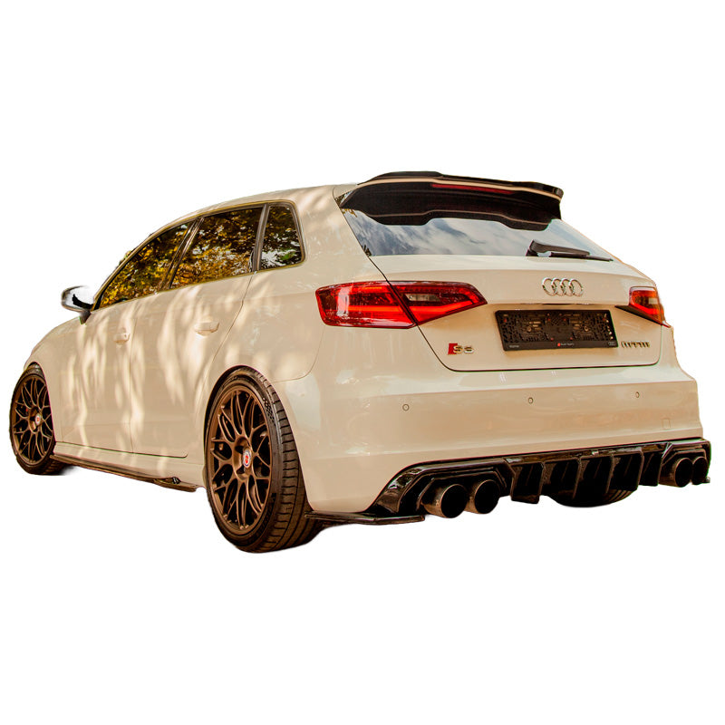 OneWay, takapuskurin diffuusori, kiiltävä musta, sopii Audi S3 Sportback 8V (2013-2016)