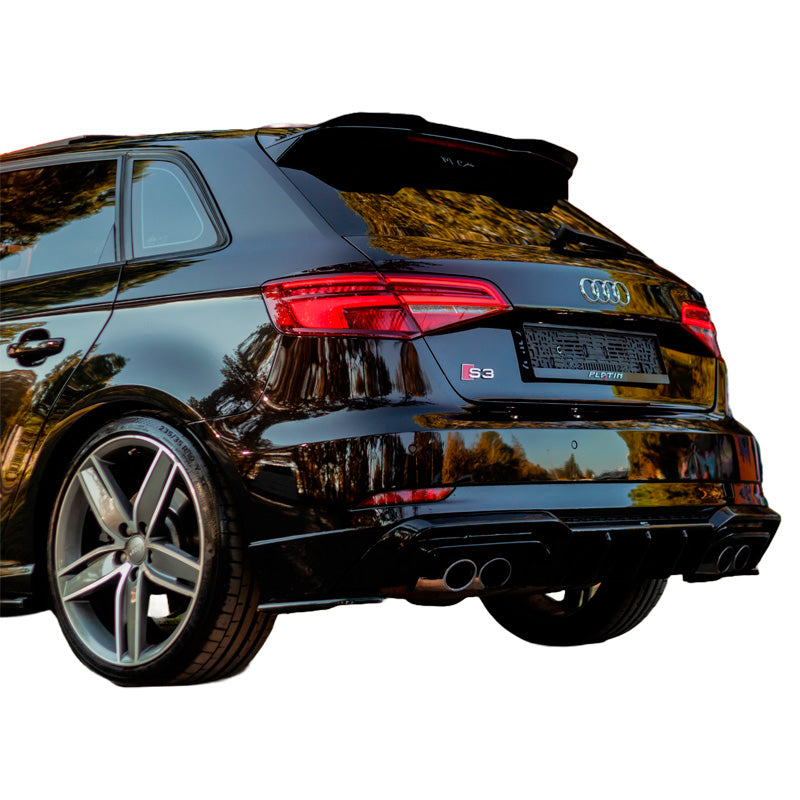 OneWay, takapuskurin diffuusori, kiiltävä musta, sopii Audi S3 Sportback 8V Facelift (2016-2020)