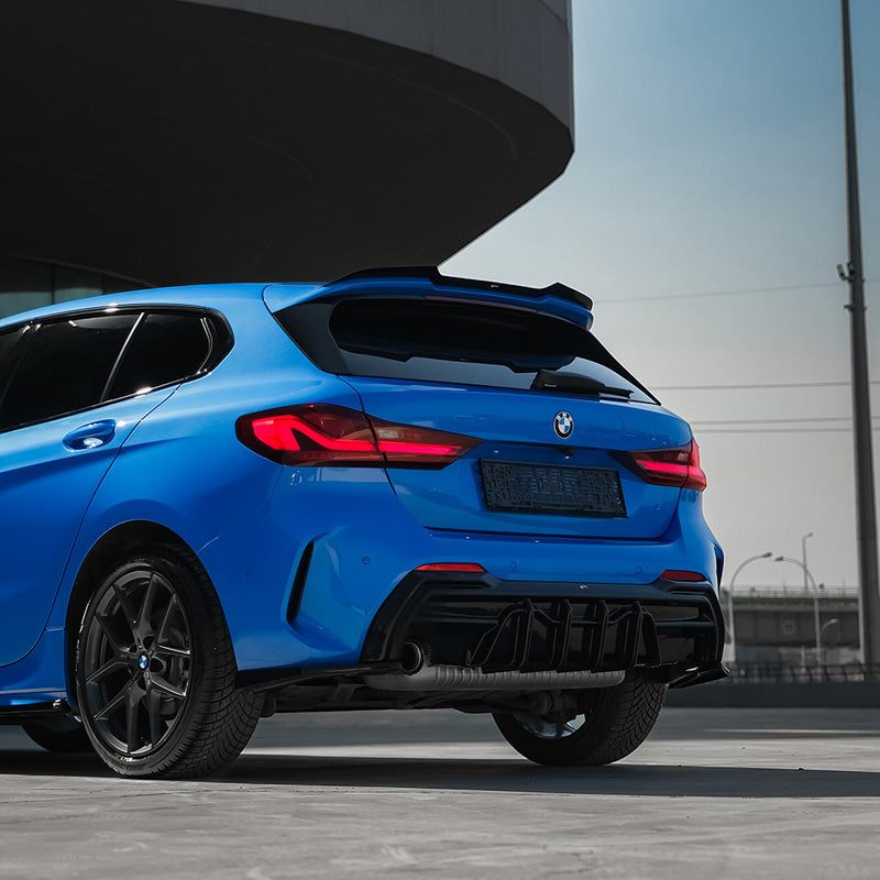 OneWay, bakre stötfångardiffusor, glanssvart, passar till BMW 1-Series F40 M-Pack/M135i (2019-)