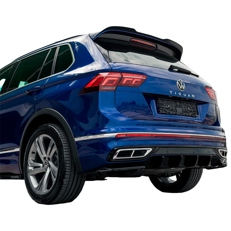 OneWay, takapuskurin diffuusori, kiiltävä musta, sopii Volkswagen Tiguan II R-Line Facelift (2020-2024)