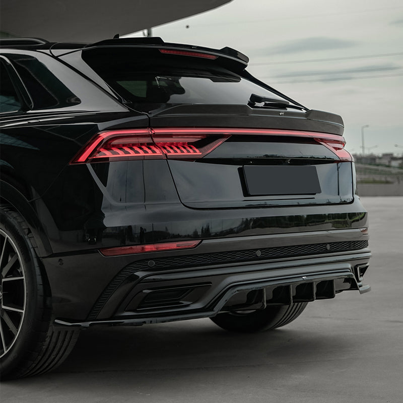 OneWay, Bakspoiler, blank svart, passar till Audi Q8 S-Line & SQ8 & RSQ8 (2018-)