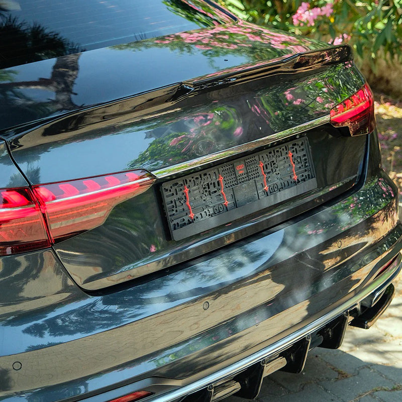 OneWay, Bakspoiler, blank svart, passar till Audi A4 (B9) Sedan Facelift (2019-2024)